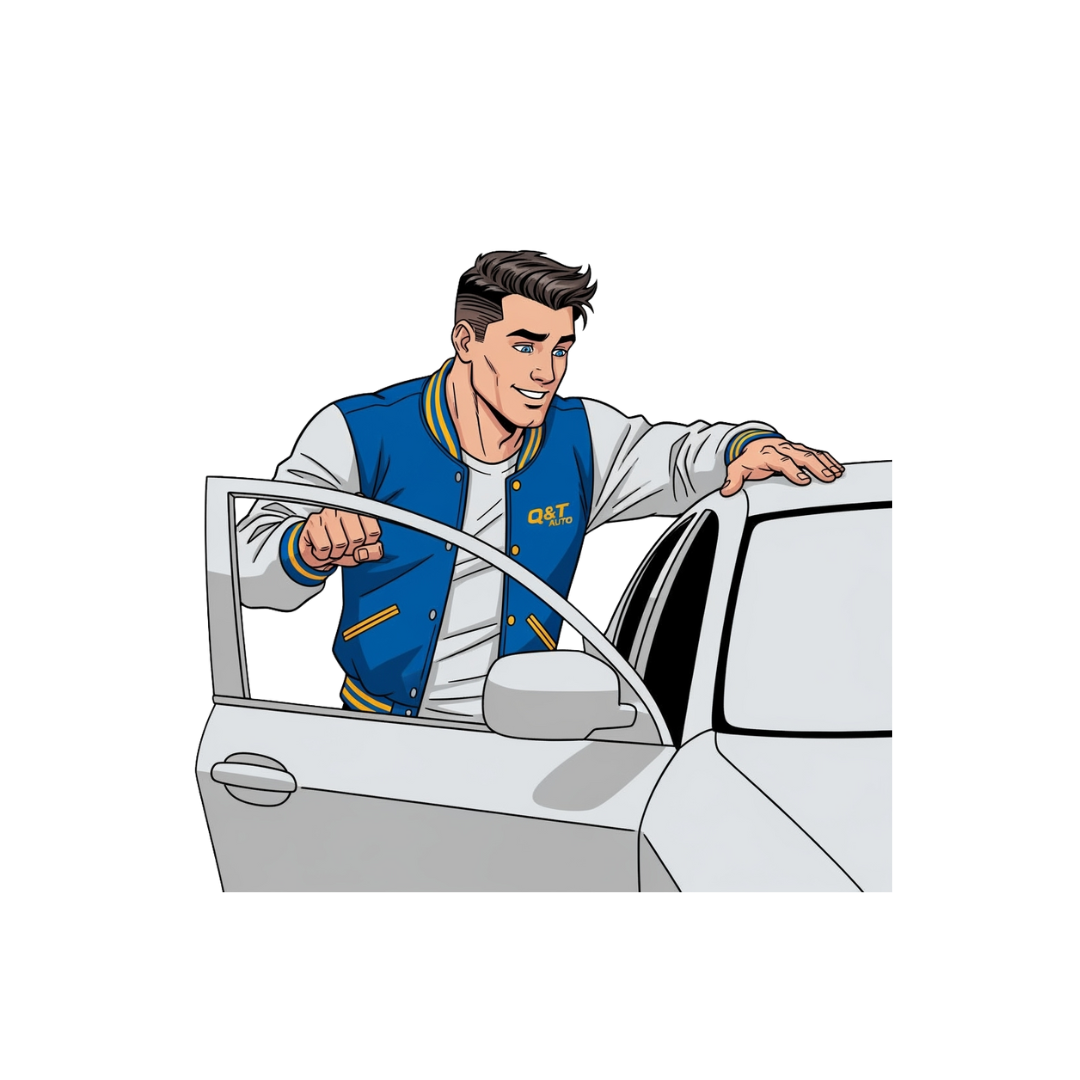 Professional car inspection process in GTA illustration